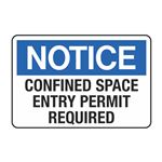 Notice Confined Space Entry Permit Required Decal